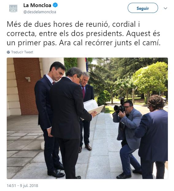 Pedro Sánchez y Quim Torra