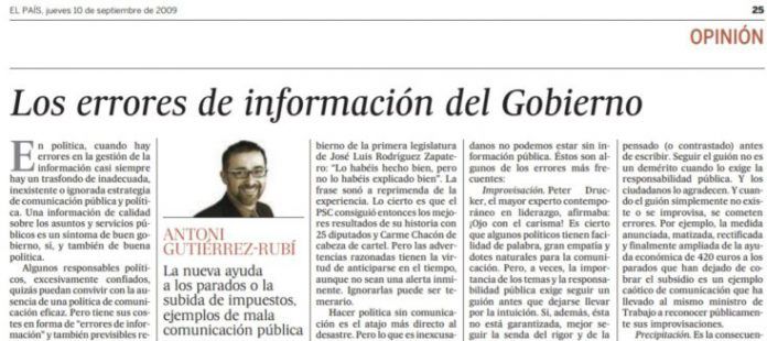 Los errores de información del Gobierno
